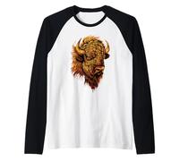 Bisonte Europeo Bovini Selvatici Bisonte Americano Bufalo Maglia con Maniche Raglan