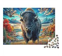 Bisonte europeo Puzzle 1000 Pezzi, Puzzle Impossibile 1000 Pezzi, Gioco Di Sfida Intellettuale 52x38cm/1000pcs