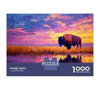 Bisonte Jigsaw 1000Pcs Animali della Prateria Adulti E Bambini Gioco Familiare Regalo Per Amore Amico 70x50cm/1000pcs