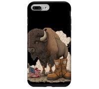 Bisonte simbolico con campo di battaglia Cerca gli amanti dei militari Custodia per iPhone 7 Plus/8 Plus