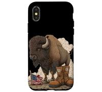 Bisonte simbolico con campo di battaglia Cerca gli amanti dei militari Custodia per iPhone X/XS
