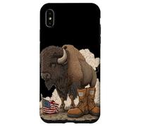 Bisonte simbolico con campo di battaglia Cerca gli amanti dei militari Custodia per iPhone XS Max