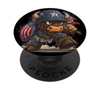 Bisonte soldato per gli amanti dei militari e dei campi di battaglia PopSockets PopGrip Adesivo