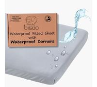 Bisoo Il Lenzuolo Magico - Lenzuola Letto Singolo Bambini 80x180 con Angoli e Completamente Impermeabile 2in1: Lenzuolo in Cotone Jersey + Coprimaterasso - Traspirante e Oeko-Tex (180x80 Grigio)