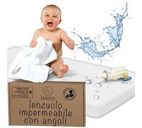 Bisoo Lenzuola Navicella Neonato Impermeabili 30x75 - Lenzuolo Impermeabile Coprimaterasso con Angoli 100% Jersey OEKO-TEX - Lenzuola Carrozzina - 1 Lenzuolino Bianco 75x30 cm