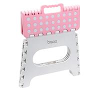BISOO Sgabello Pedana per Bambini per Adattatore WC Riduttore WC - Sgabello Pieghevole - Sedile per la Toilette o Il Bagno - Carino - Fino a 120Kg (Rosa/L’altezza 22 cm)