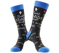 BISOUSOX Regali per Calze Calzini da Uomo Divertenti Calzini Colorati per Papà Calzini Moda Uomo BEST DAD EVER Calze Regali Festa del Papà Calzini Novità in Cotone Regalo del Padre