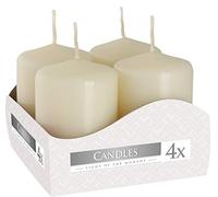 Bispol - Candele votive, set da 4, 13 colori a scelta, 7 ore di combustione, (avorio)