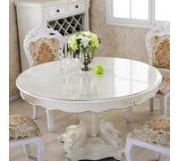 BisQu - Tovaglia protettiva per tavolo in PVC trasparente, rotonda, impermeabile, lavabile, rotonda, tappetino da scrivania, rotondo, trasparente (diametro 140 cm, trasparente 2,0 mm)