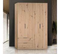 Bissolo Casa Armadio in Rovere Artisan, 4 Ante Battenti, 2 Cassetti, 162,2x58,2x200 cm
