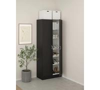 Bissolo Casa Armadio Multiuso a 2 Ante, 69,2 x 34,6 x 170,4 cm, 5 Ripiani Regolabili, Nero Opaco