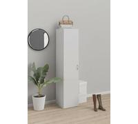 Bissolo Casa Armadio Multiuso Colonna Mod. Space 1 Anta - 39,4x41,5xH175,4 cm Bianco Opaco, 3 Ripiani Regolabili, Maniglia Silver, Kit Smontato