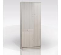 Bissolo Casa Armadio Multiuso in Laminato, 3 Ante e 1 Cassetto, Colore Eucalipto, 77x34x183 cm