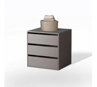 Bissolo Casa Cassettiera Interna con 3 Cassetti, 58x51x59 cm, Struttura in Laminato Grigio