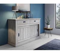 Bissolo Casa Credenza Moderna con Ante Scorrevoli e 2 Cassetti - Mobile Soggiorno in Rovere Ancona Oak 150 X 50 X H. h. 95