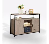 Bissolo Casa Credenza Moderna Multiuso con Ripiani Regolabili - Mobile da Cucina, Ingresso e Soggiorno in MDF e Acciaio (120x35x80 cm)