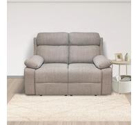 Bissolo Casa Divano 2 Posti Mod. Key con Relax Elettrico in Tessuto Beige, 145 x 93 x 101 cm, 2 Relax Manuali