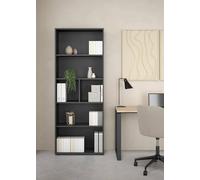 Bissolo Casa Libreria SIGN Verticale 6 Vani - 79.6 X 34.3 X H. 207.7, Grigio Opaco, Design Moderno, Kit Smontato