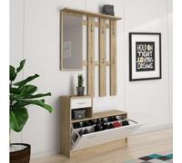 Bissolo Casa, Mobile Ingresso Ken 100x25x72.5 cm, Rovere Sonoma e Bianco Opaco, Mobili da Ingresso Moderni e Salvaspazio, Design Funzionale per Ottimizzare l’ambiente