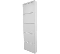 Bissolo Casa Scarpiera 5 Ribalte Modello Berry 50 X 15 X H. 169 in Metallo Colore Bianco