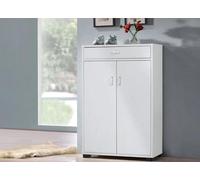 Bissolo Casa Scarpiera con 5 Ripiani e Cassetto - Mobile Salvaspazio in Legno MDF con Ante Chiuse - Design Moderno e Compatto (Bianco)