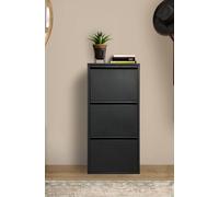 Bissolo Casa Scarpiera Salvaspazio a 3 Ante Ribaltabili - Mobile Portascarpe in Metallo Nero, Design Moderno e Compatto (50x15x104 cm)