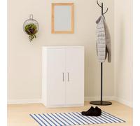 Bissolo Casa Scarpiera Salvaspazio Slim a 2 Ante, Armadio Multiuso in Melamina Bianca con 6 Ripiani, Mobile Ingresso per Casa e Cucina, Armadio per Camera da Letto e Bagno, 55x36x108 cm