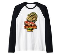 Bistecca T-Rex Solo Dieta Carnivora Maglia con Maniche Raglan