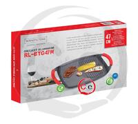 Bistecchiera 47cm in pietra lavica Fondo metà liscio/ metà rigato antiaderente