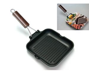 Bistecchiera Antiaderente Delizia Manico Pieghevole 20x20 30 H&H