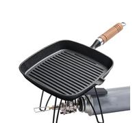 Bistecchiera | antiaderente padella quadrata in ghisa | padella resistente al calore portatile multifunzione utensile da cucina per frittelle panini
