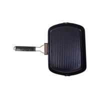 Bistecchiera Antiaderente per arrostire griglia Carne piastra pesce e Verdure 36x26cm Induzione Gas Elettrico vetro Manico Salvaspazio No PFAS