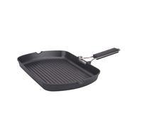 BISTECCHIERA ANTIADERENTE RIGATA GRILL 34X24 CON MANICO ANCHE SU INDUZIONE