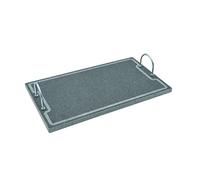 BISTECCHIERA con Manici LAVA GRILL PLUS_ Pietra lavica del vulcano Etna. Antiaderente naturale per Forno E Barbecue Cottura Carne, Pesce, Verdura E Pizza (L 60x30x2cm)
