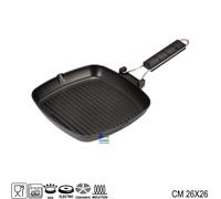 Bistecchiera Alluminio antiaderente (26x26cm) DIETIGRILL INDUCTION Nero 05500260