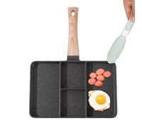 Bistecchiera divisa - Non Stick - Padella per copia - Manico resistente al calore | Multi compartimento Easy Superficie pulita, ponte tagliabile durevole per le uova di frittelle amanti del mattino