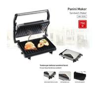 BISTECCHIERA ELETTRICA PIASTRA PER PANINI 750 WATT TOAST CON APERTURA BASCULANTE
