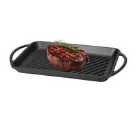 Bistecchiera ghisa rettangolare griglia antiaderente manici piastra 39x22 cm