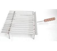 BISTECCHIERA GRATICOLA GRIGLIA INOX RACCOGLISUGO CON PIEDI APPOGGIO CM.50X36