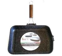 Bistecchiera Grill in Alluminio con Manico Pieghevole Pietra 30 x 40 cm Delizia
