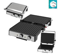 Bistecchiera Grill Toaster 2000W Piastre XL 180° Antiaderente Carne Pesce Panini