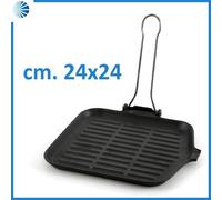 Bistecchiera in ghisa ilsa pesante piastra antiaderente dietella grigliata 24x24