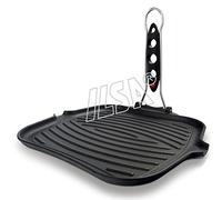 Bistecchiera IN GHISA inossidabile ILSA Dietella Go 23x36cm per cottura secondi e contorni, carni, arrosti, rolate, brasati, spiedini, pesce e verdure Made in Italy