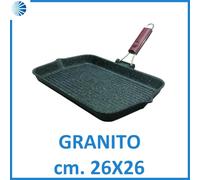 Bistecchiera in pietra risopesante piastra antiaderente grigliata 26x26