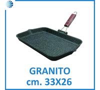 Bistecchiera in pietra risopesante piastra antiaderente grigliata 33x26