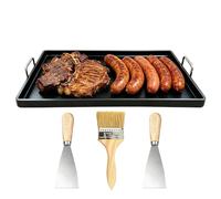 Bistecchiera, pentole rettangolari antiaderenti, piastra esterna con strato robusto, Utilità da cucina con texture raffinata, categoria barbecue 30 x 20 cm, strumento di cottura per pancake e pane per