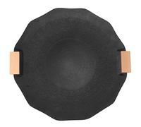 Bistecchiera per Barbecue, Bistecchiera Antiaderente per Barbecue Coreano, Bistecchiera Rotonda Antiaderente con Manico per Interni Ed Esterni, Bistecchiera Senza Fumo Piastra(Nero Geometrico 40cm)