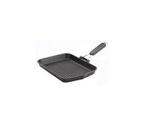 RISOLI' bistecchiera induction alluminio fuso alto spessore cm 26x26 manico silicone grigio pieghevole - alluminio 0090IN/26T00