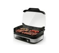 BISTECCHIERA PHILIPS Serie 5000 HD6212/90, Potenza 2400 W, altezza regolabile, Contenitore olio antiaderente, Piastre asportabili, Compatibile per lavastoviglie, Alluminio