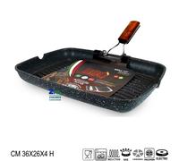 BISTECCHIERA PIETRA LAVICA INDUCTION CM 36X26 RIVESTIMENTO ANTIADERENTE